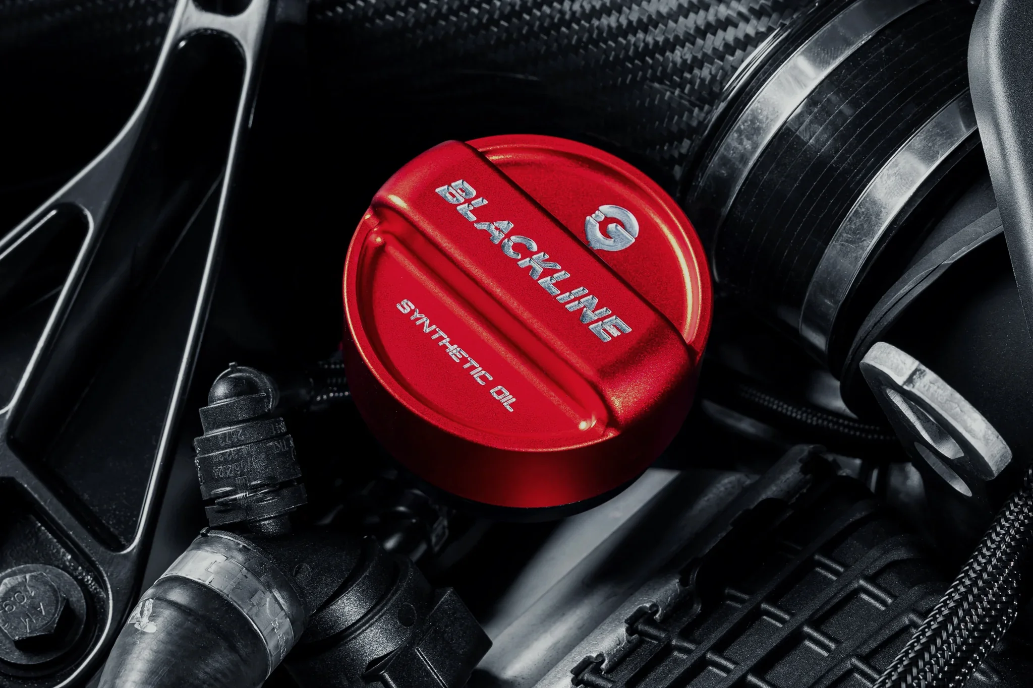 BMW 2017+ S63/S68 ENGINE BLACKLINE PERFORMANCE EDITION RED CAP SET (OIL CAP / COOLANT CAPS) - Image 2