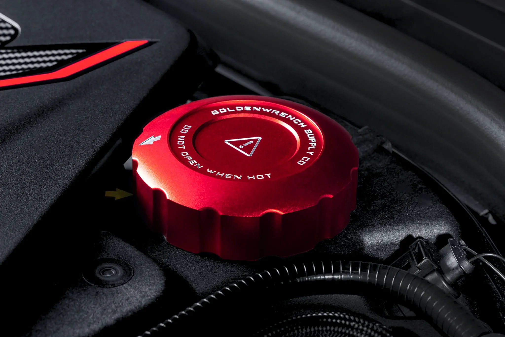 BMW 2017+ S63/S68 ENGINE BLACKLINE PERFORMANCE EDITION RED CAP SET (OIL CAP / COOLANT CAPS) - Image 3