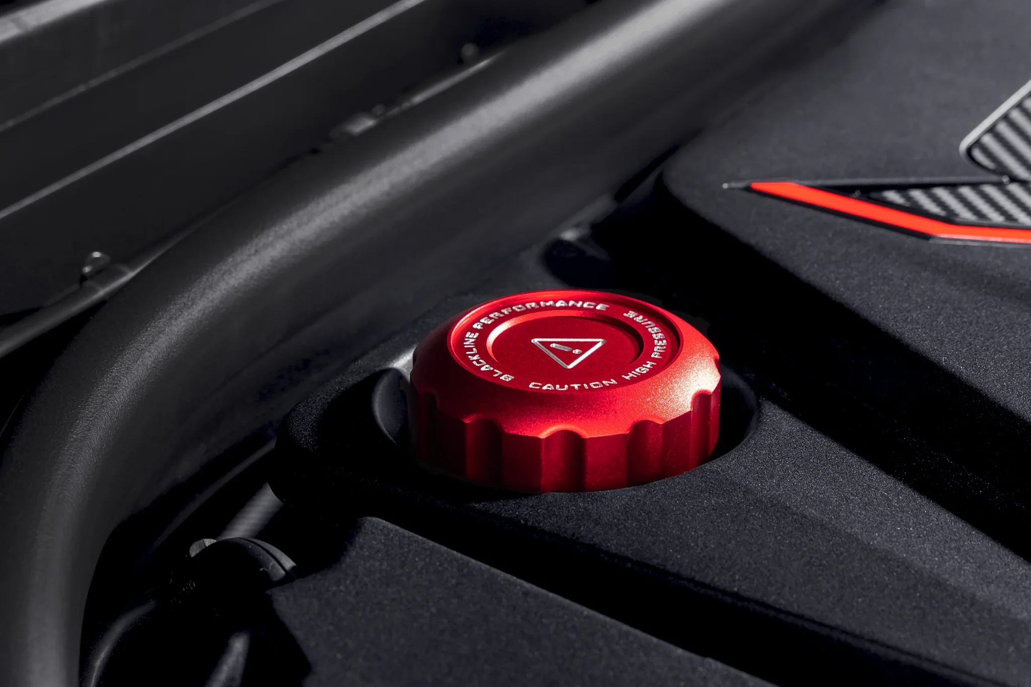 BMW 2017+ S63/S68 ENGINE BLACKLINE PERFORMANCE EDITION RED CAP SET (OIL CAP / COOLANT CAPS) - Image 4